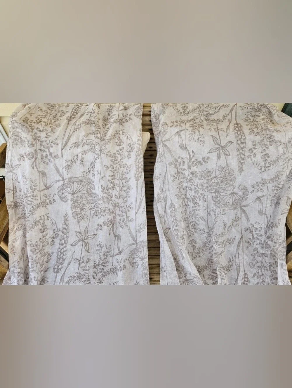 Better Homes & Gardens Taupe Brown Floral Botanical Window Curtains 50×84